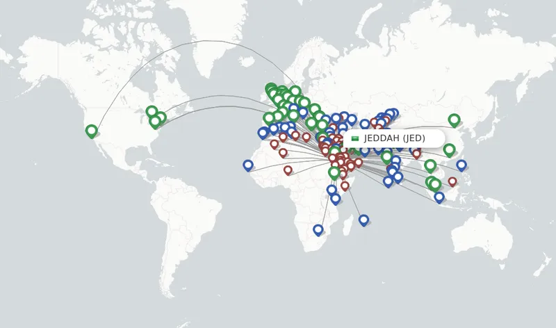 Airport network map